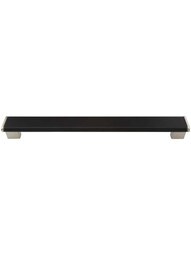 Tenor Cabinet Pull - 11 3/8 inch Center-to-Center in Espresso Brown/Satin Nickel.